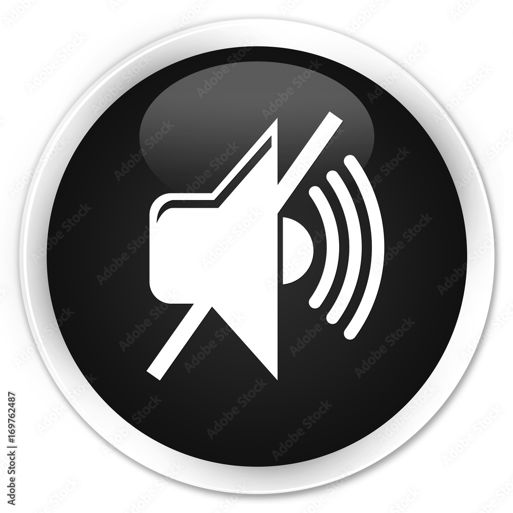 Mute volume icon premium black round button Mute volume icon premium black round button
