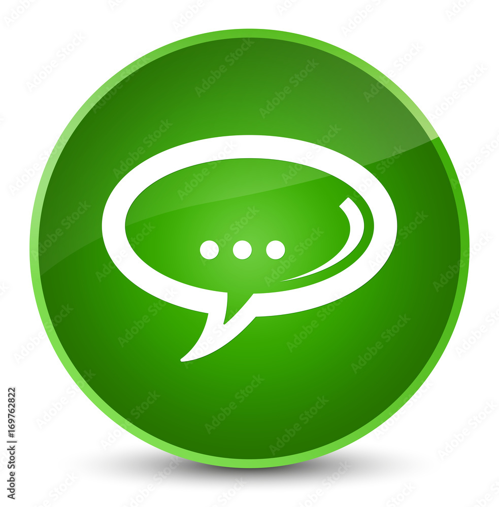 Naklejka premium Chat icon elegant green round button