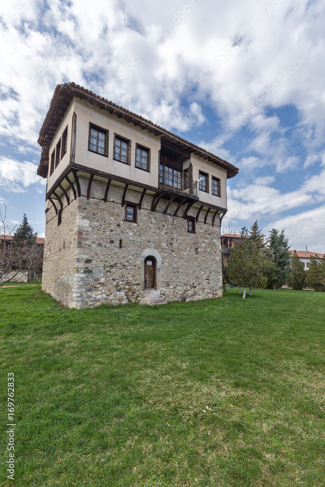 Amazing view of medieval Tower of Angel Voivode in Arapovo Monastery of Saint Nedelya, Plovdiv Region,  Bulgaria