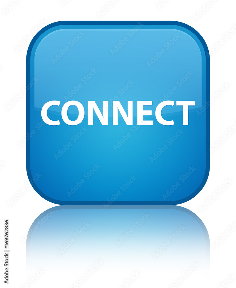 Connect special cyan blue square button Connect special cyan blue square button