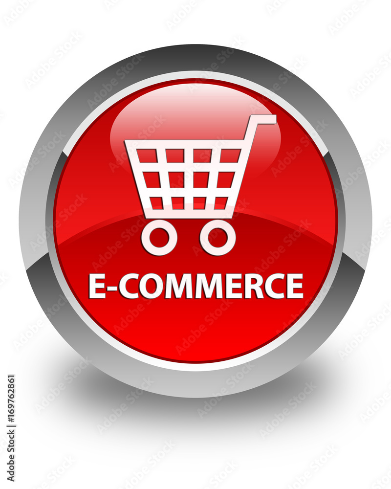 E-commerce glossy red round button E-commerce glossy red round button