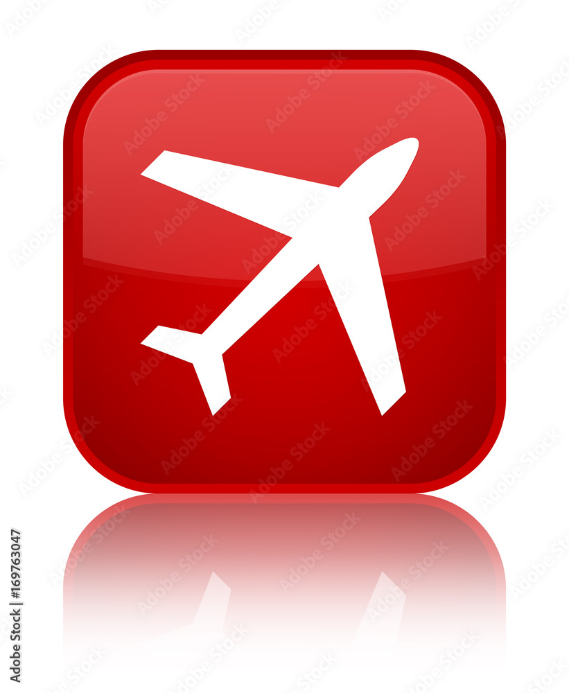 Plane icon special red square button