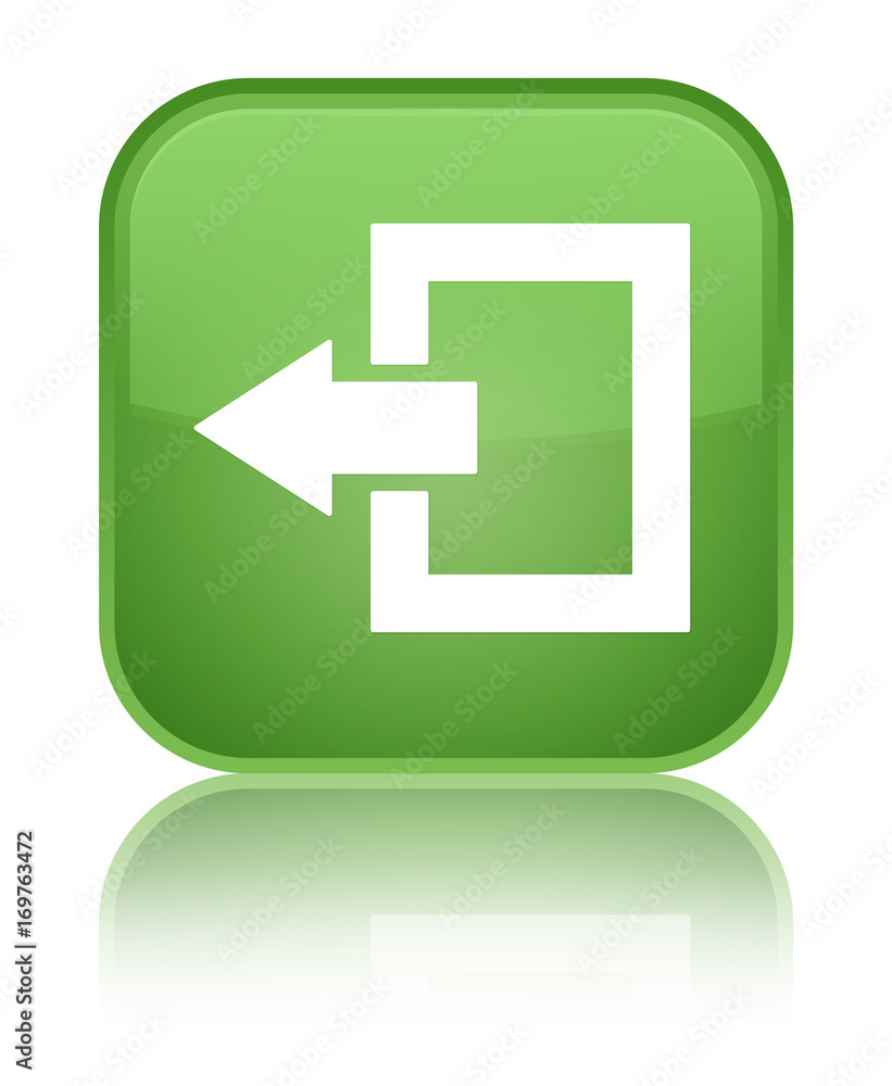 Logout icon special soft green square button Logout icon special soft green square button