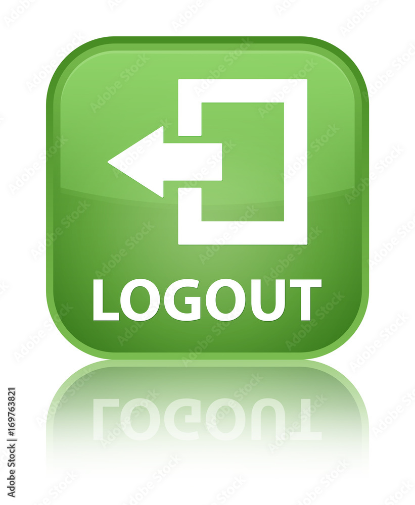 Logout special soft green square button Logout special soft green square button