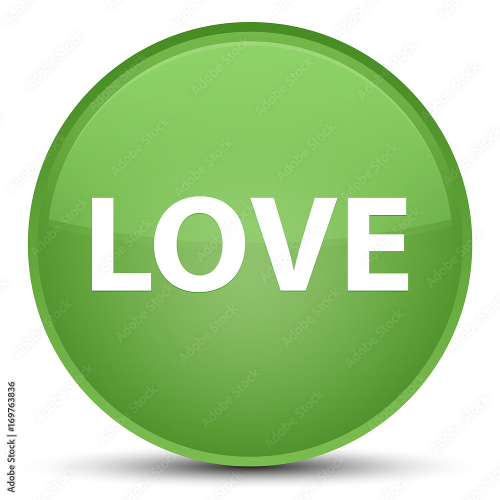 Love special soft green round button Love special soft green round button