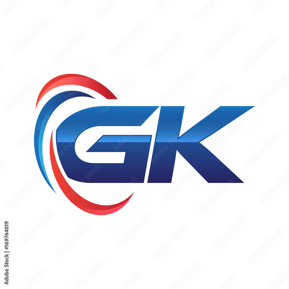 initial letter logo swoosh red blue initial letter logo swoosh red blue