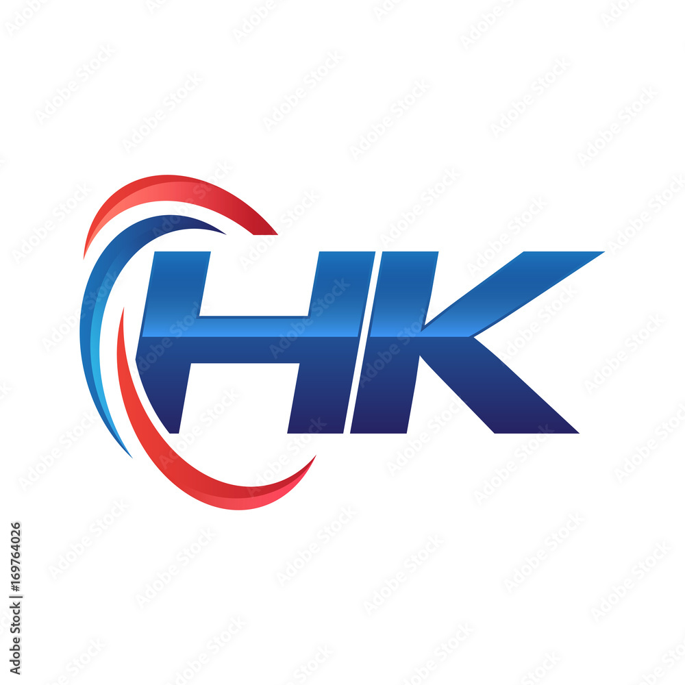 initial letter logo swoosh red blue initial letter logo swoosh red blue
