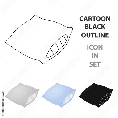 Pillow icon in cartoon style isolated on white background. Sleep and rest symbol stock vector illustration.
