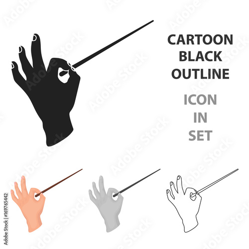 Conductor orchestra icon in cartoon style isolated on white background. Theater symbol stock vector illustration
