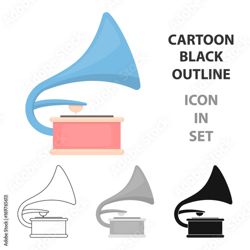 Gramophone icon of vector illustration for web and mobile