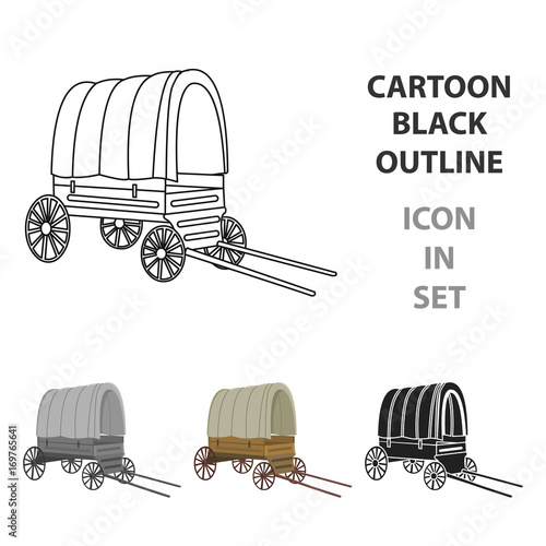 Cowboy wagon icon cartoon. Singe western icon from the wild west cartoon.