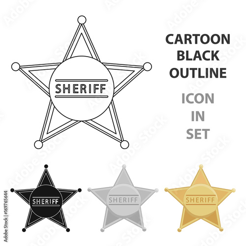 Sheriff icon cartoon. Singe western icon from the wild west cartoon.