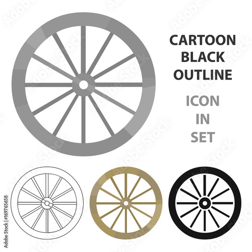 Cart-wheel icon cartoon. Singe western icon from the wild west cartoon.