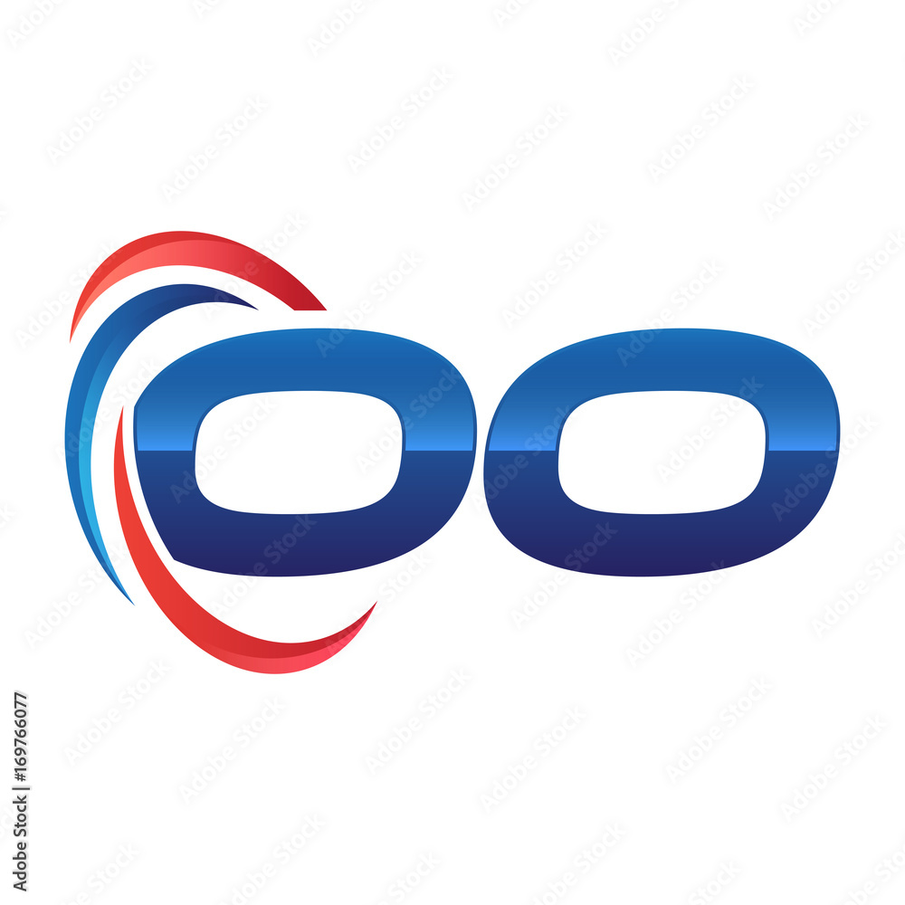 initial letter logo swoosh red blue initial letter logo swoosh red blue