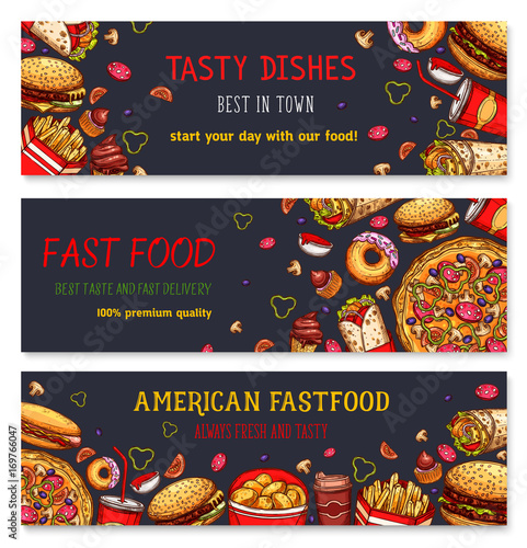 Vector banners for fast food restaurant