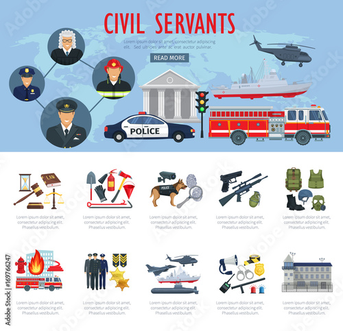 Vector poster civil servants judge police aviation