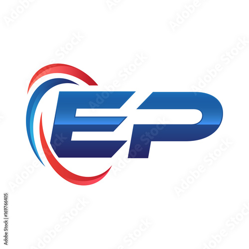 Free Download initial letter logo swoosh red blue - GFXLoad