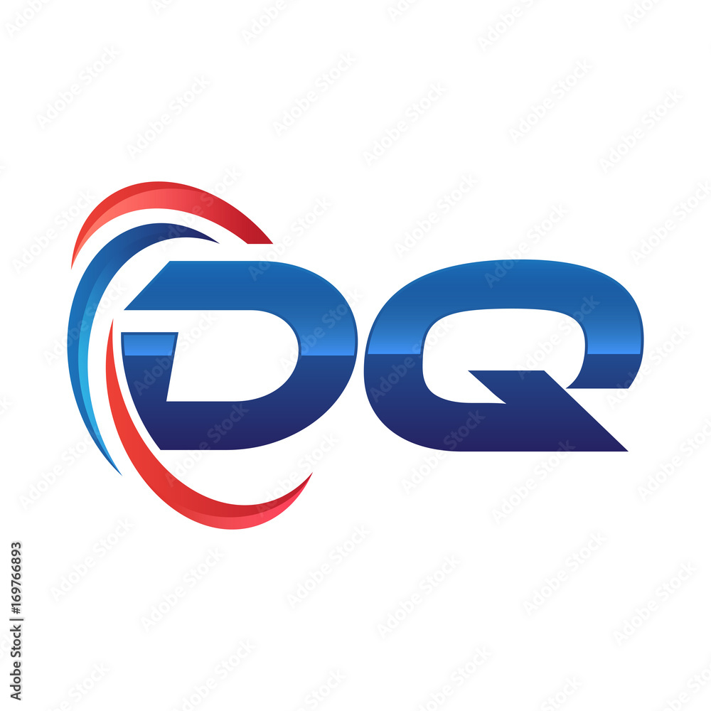 initial letter logo swoosh red blue initial letter logo swoosh red blue
