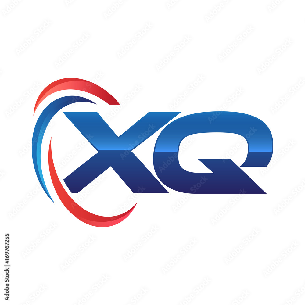 initial letter logo swoosh red blue initial letter logo swoosh red blue