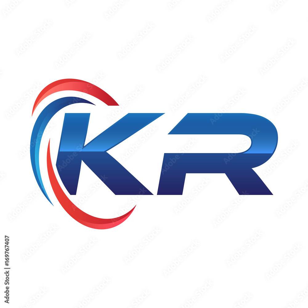 initial letter logo swoosh red blue initial letter logo swoosh red blue
