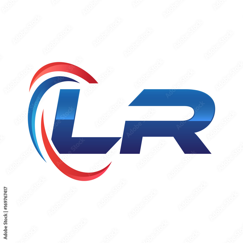 initial letter logo swoosh red blue initial letter logo swoosh red blue