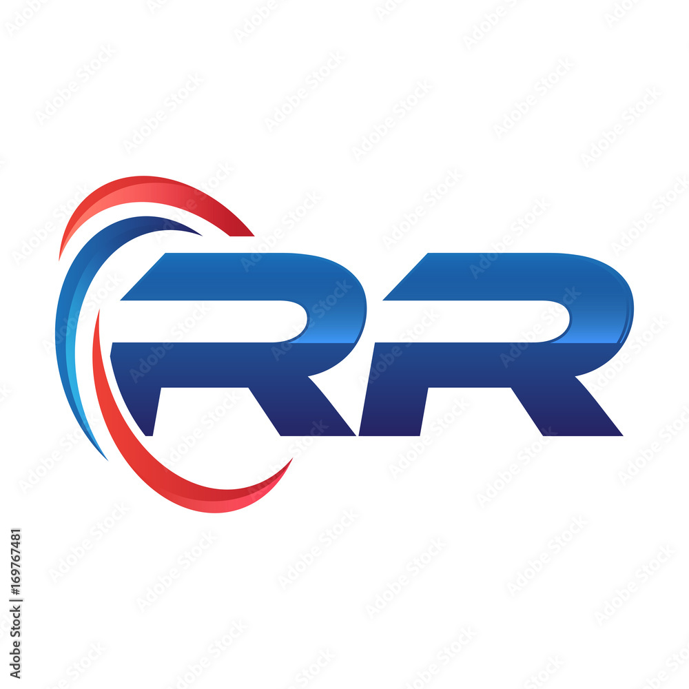 initial letter logo swoosh red blue initial letter logo swoosh red blue