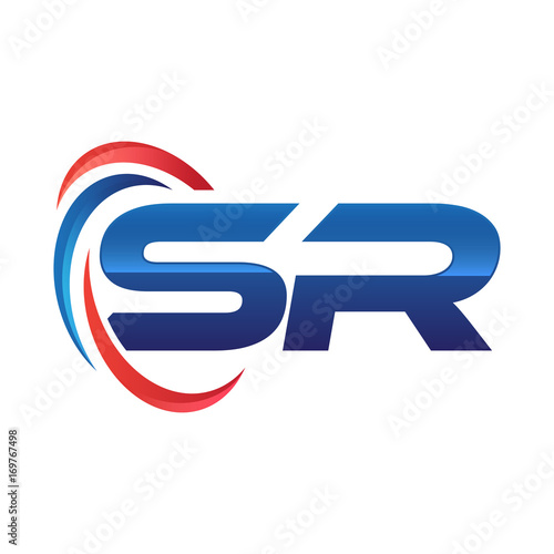 Free Download initial letter logo swoosh red blue - GFXLoad