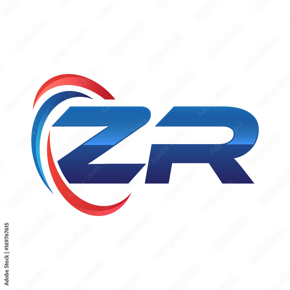 initial letter logo swoosh red blue initial letter logo swoosh red blue