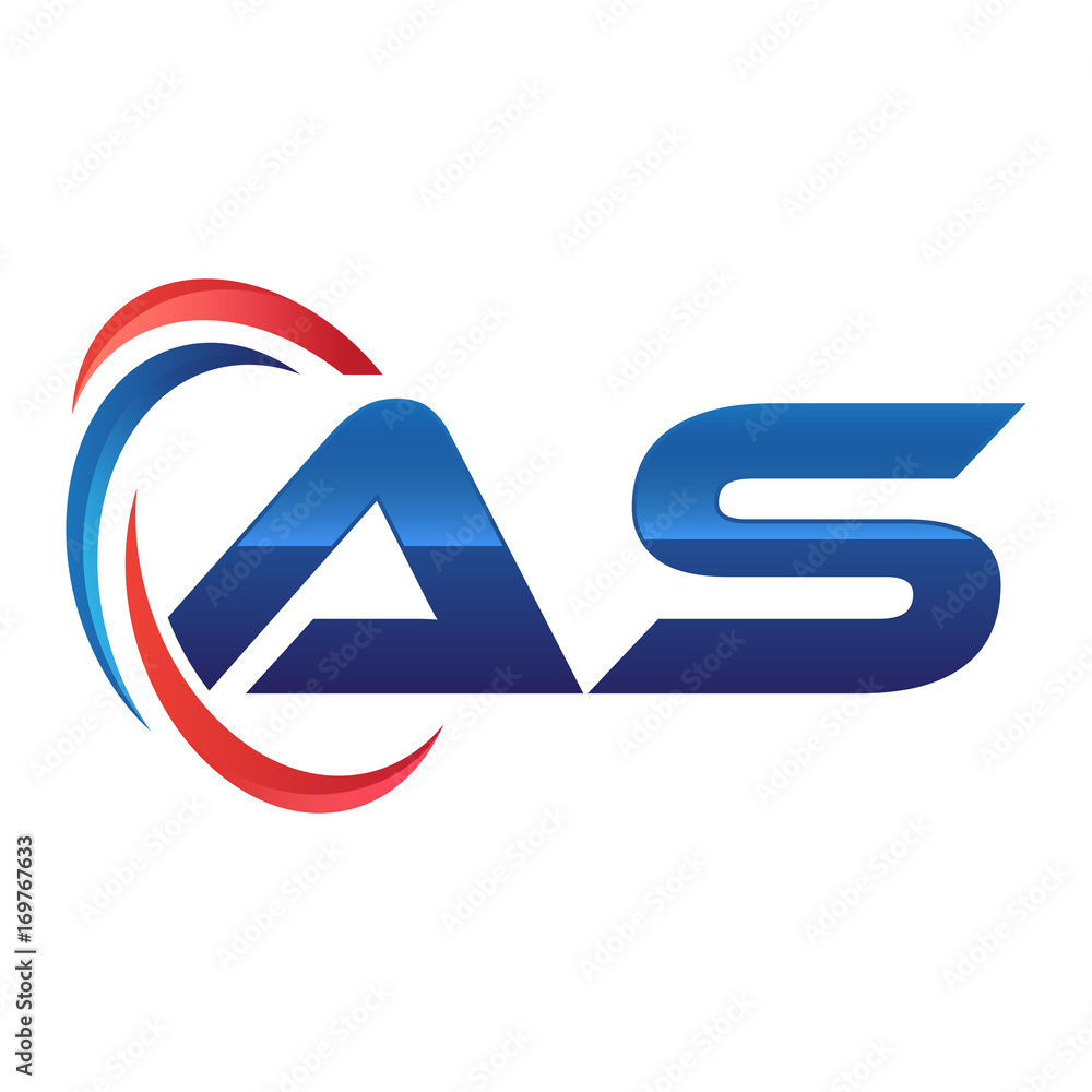 initial letter logo swoosh red blue initial letter logo swoosh red blue
