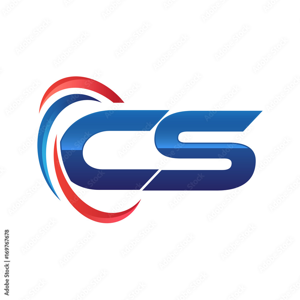 initial letter logo swoosh red blue initial letter logo swoosh red blue