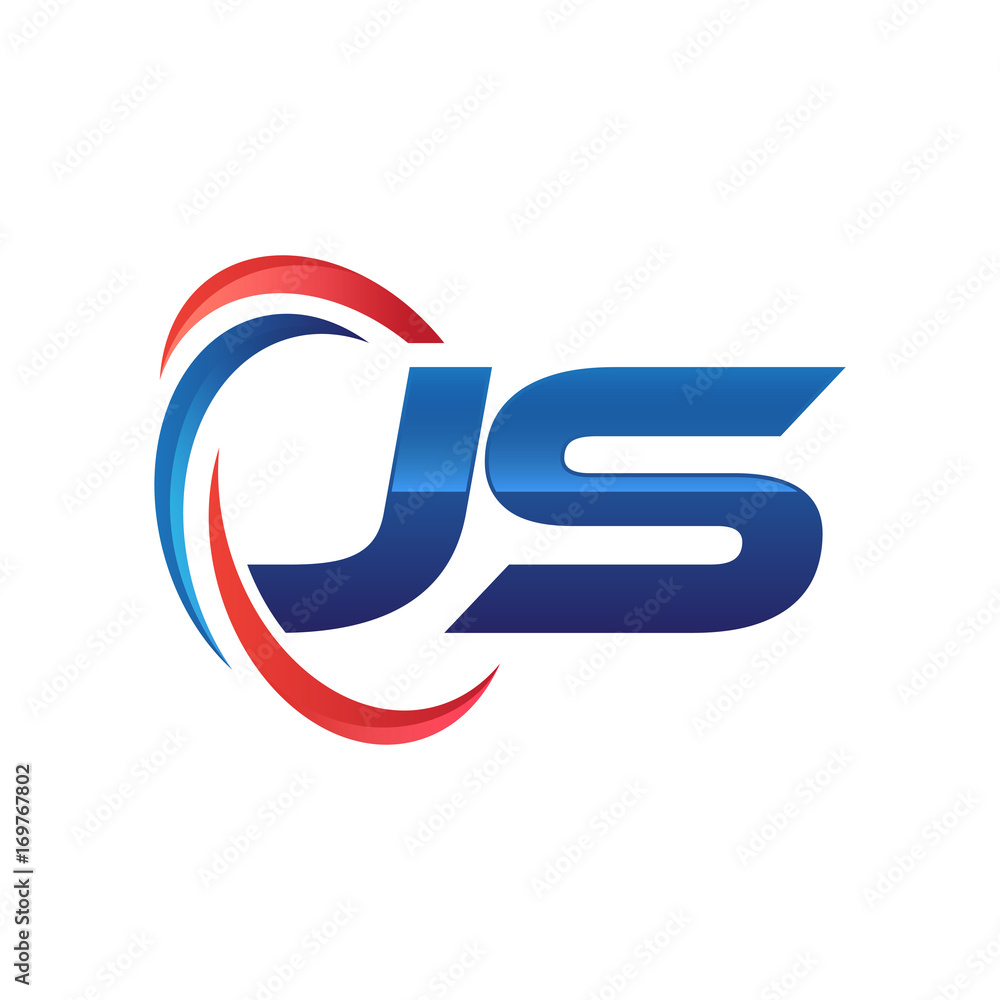 initial letter logo swoosh red blue initial letter logo swoosh red blue