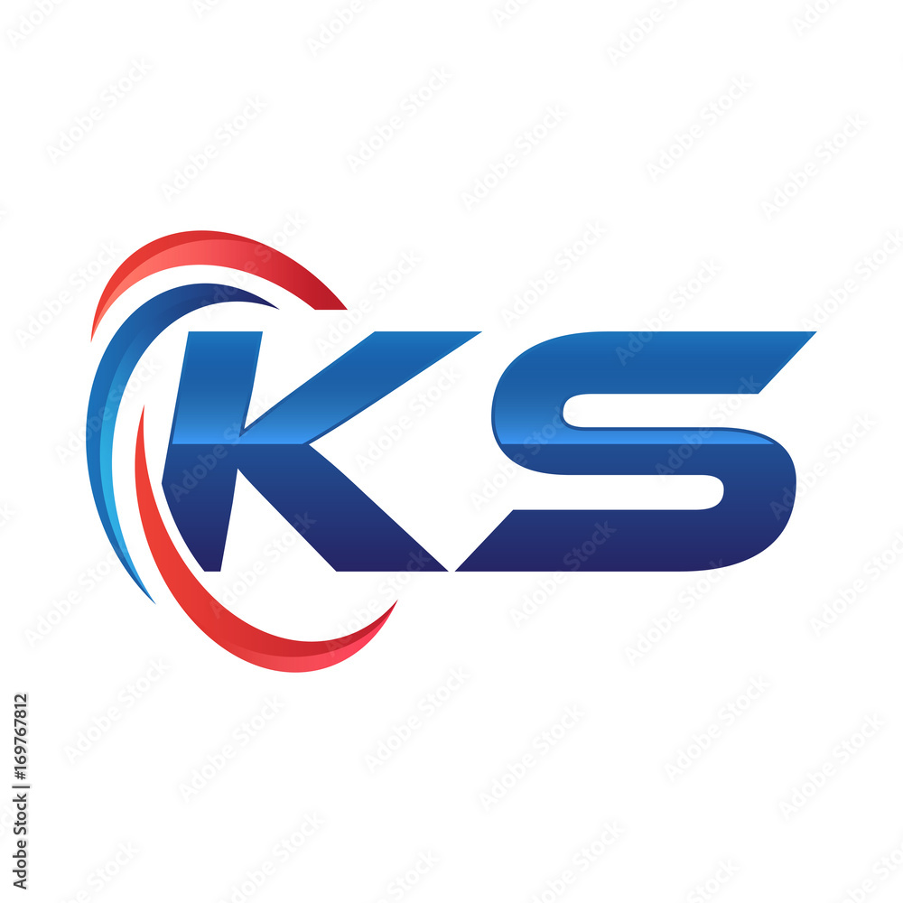 initial letter logo swoosh red blue initial letter logo swoosh red blue