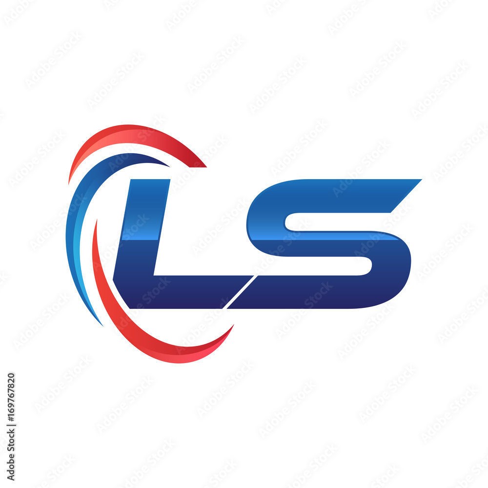 initial letter logo swoosh red blue initial letter logo swoosh red blue