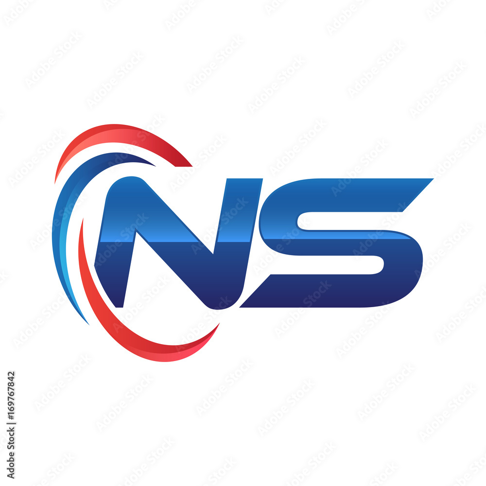 initial letter logo swoosh red blue initial letter logo swoosh red blue