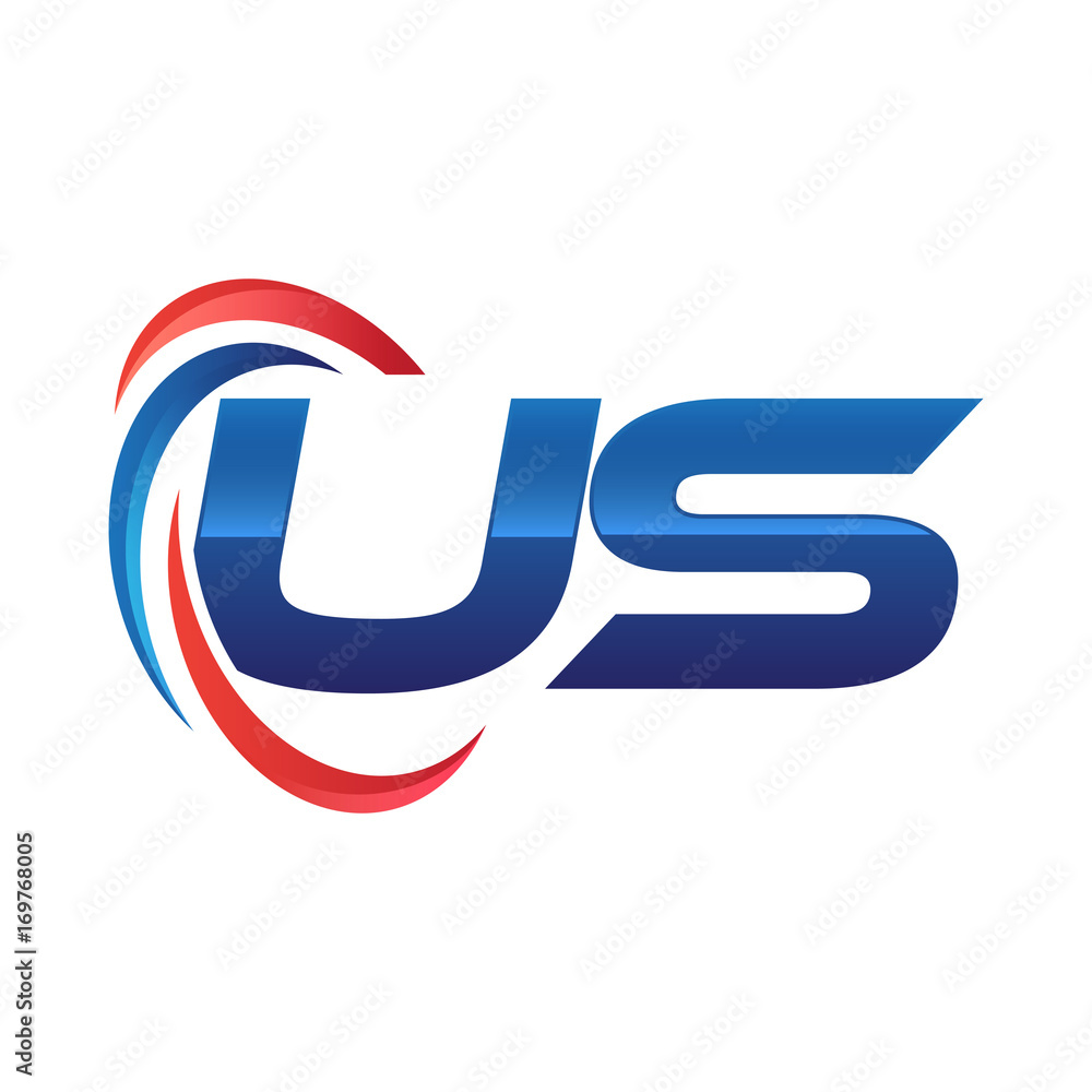 initial letter logo swoosh red blue initial letter logo swoosh red blue