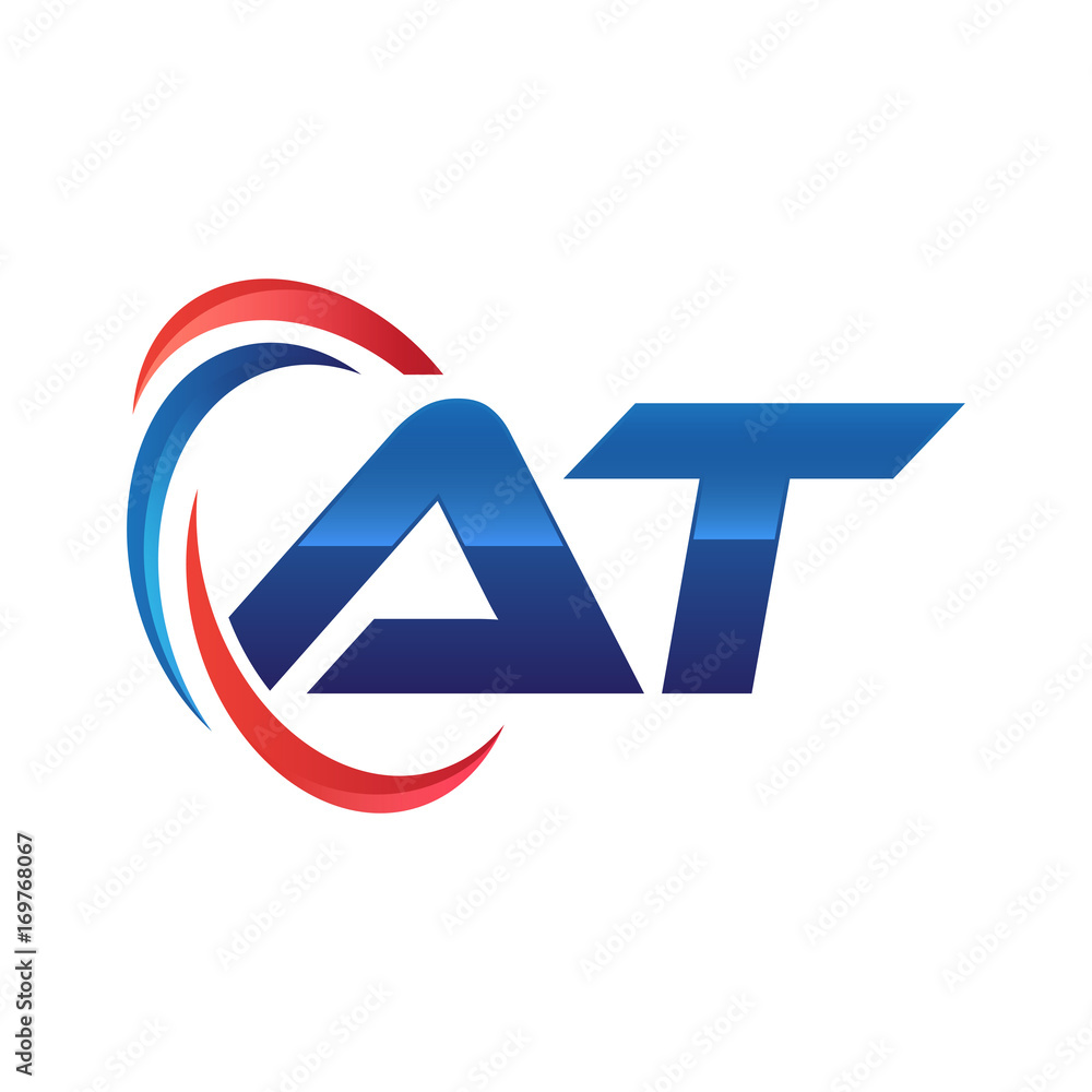 initial letter logo swoosh red blue initial letter logo swoosh red blue