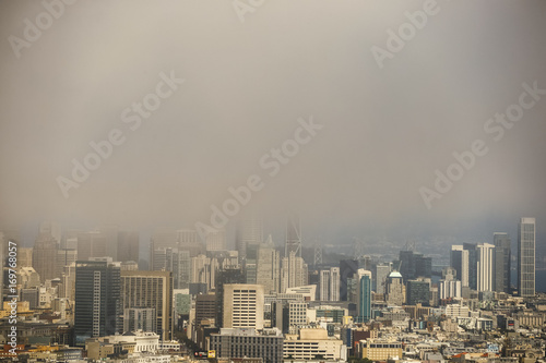 Foggy view of San Francisco from Twin Peaks