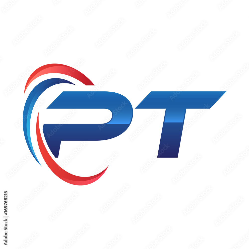 initial letter logo swoosh red blue initial letter logo swoosh red blue