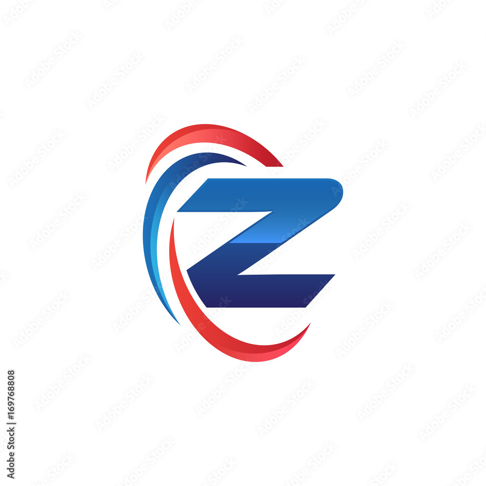 initial letter logo swoosh red blue initial letter logo swoosh red blue