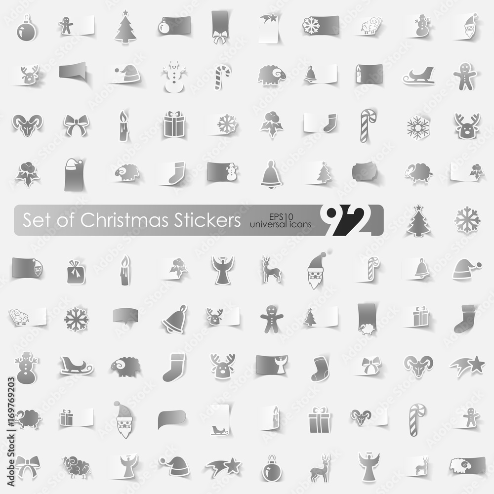 Set of Christmas stickers Set of Christmas stickers
