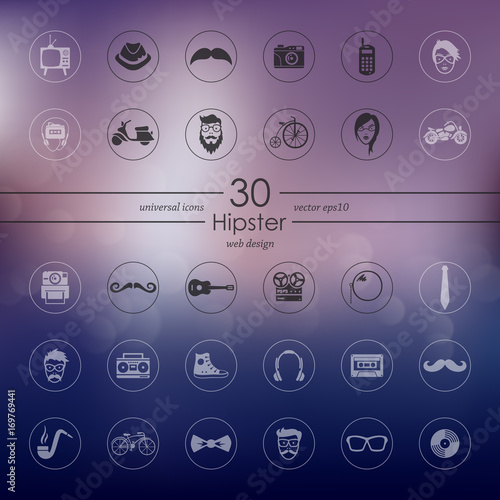 Set of hipster icons