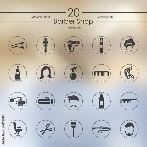 Set of barbershop icons