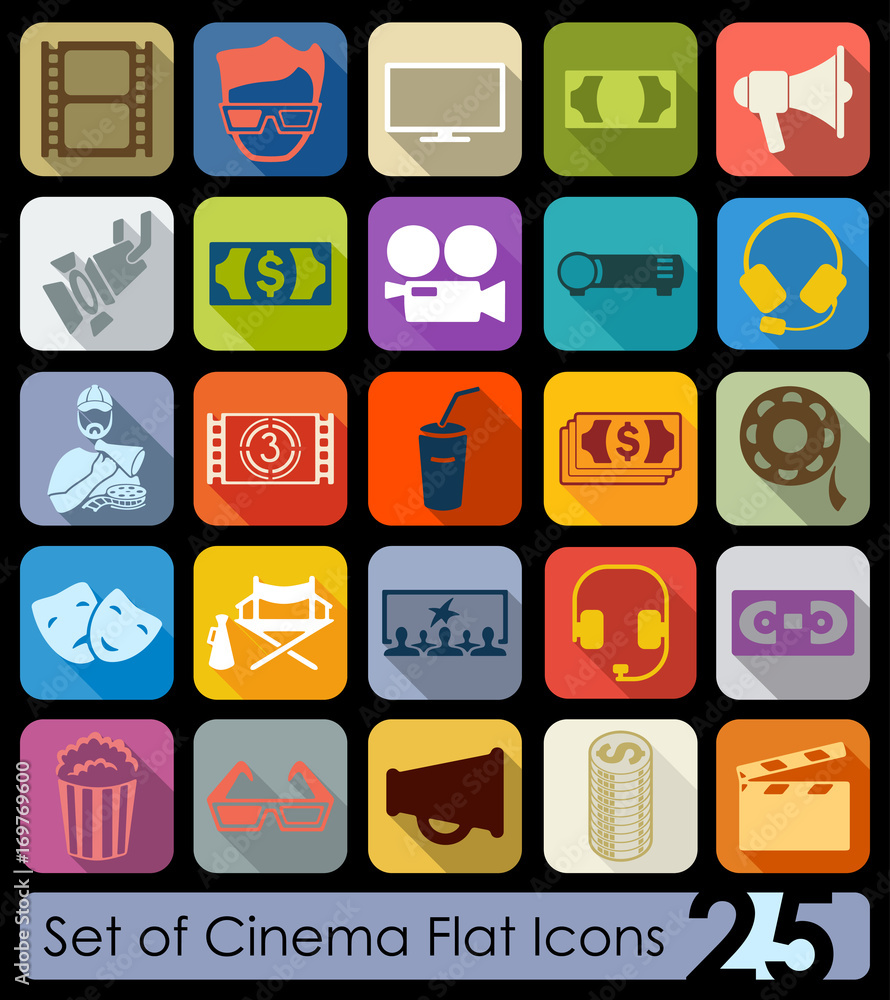 Set of cinema icons Set of cinema icons