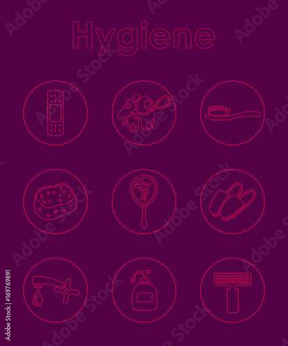 Set of hygiene simple icons