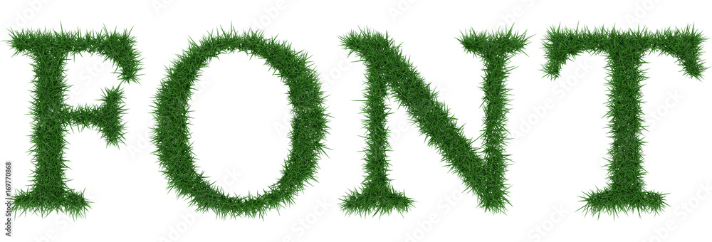 Font - 3D rendering fresh Grass letters isolated on whhite background. Font - 3D rendering fresh Grass letters isolated on whhite background.
