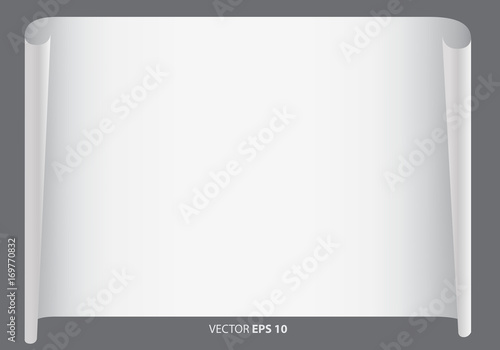 White paper blank on gray background vector illustration.