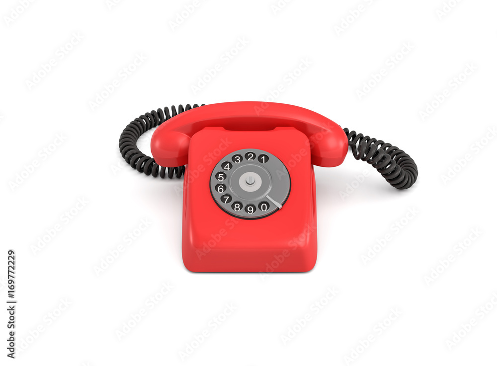 3d rendering of an old-fashioned rotary phone isolated on white background. 3d rendering of an old-fashioned rotary phone isolated on white background.