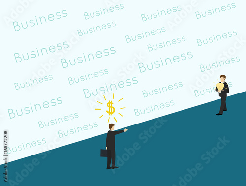 Business man pointing an ideas