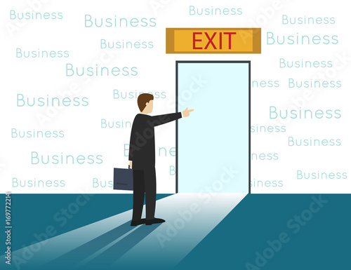 Businessman showing the way out