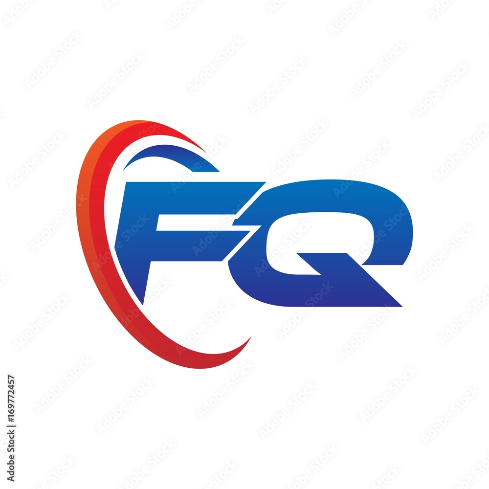 modern dynamic vector initial letters logo fq with circle swoosh red blue modern dynamic vector initial letters logo fq with circle swoosh red blue